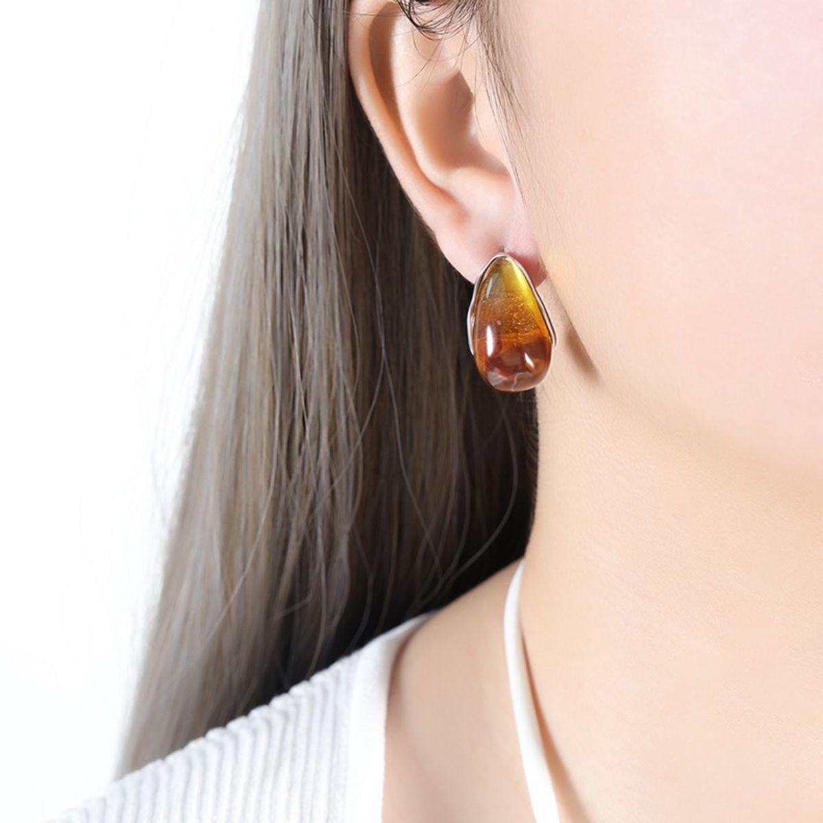 Resin Teardrop Earrings Carauana Store