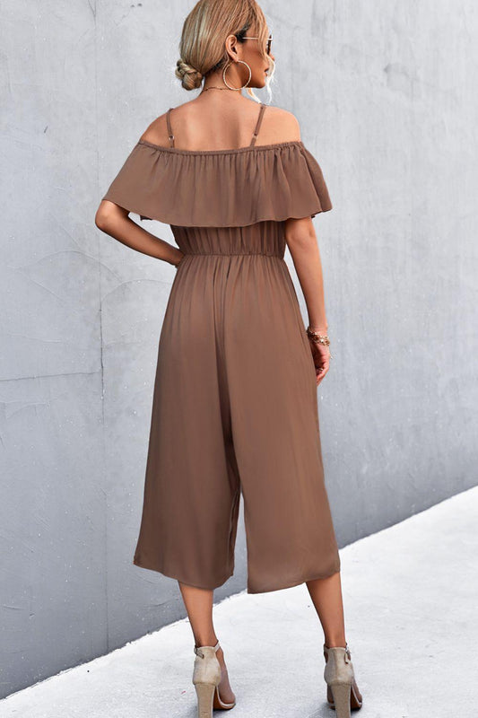 Spaghetti Strap Layered Jumpsuit Carauana Store