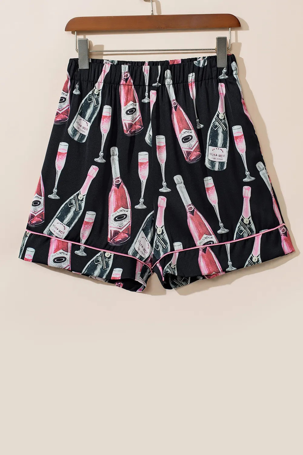 Champagne Print Short Sleeve Top and Shorts Set Carauana Store