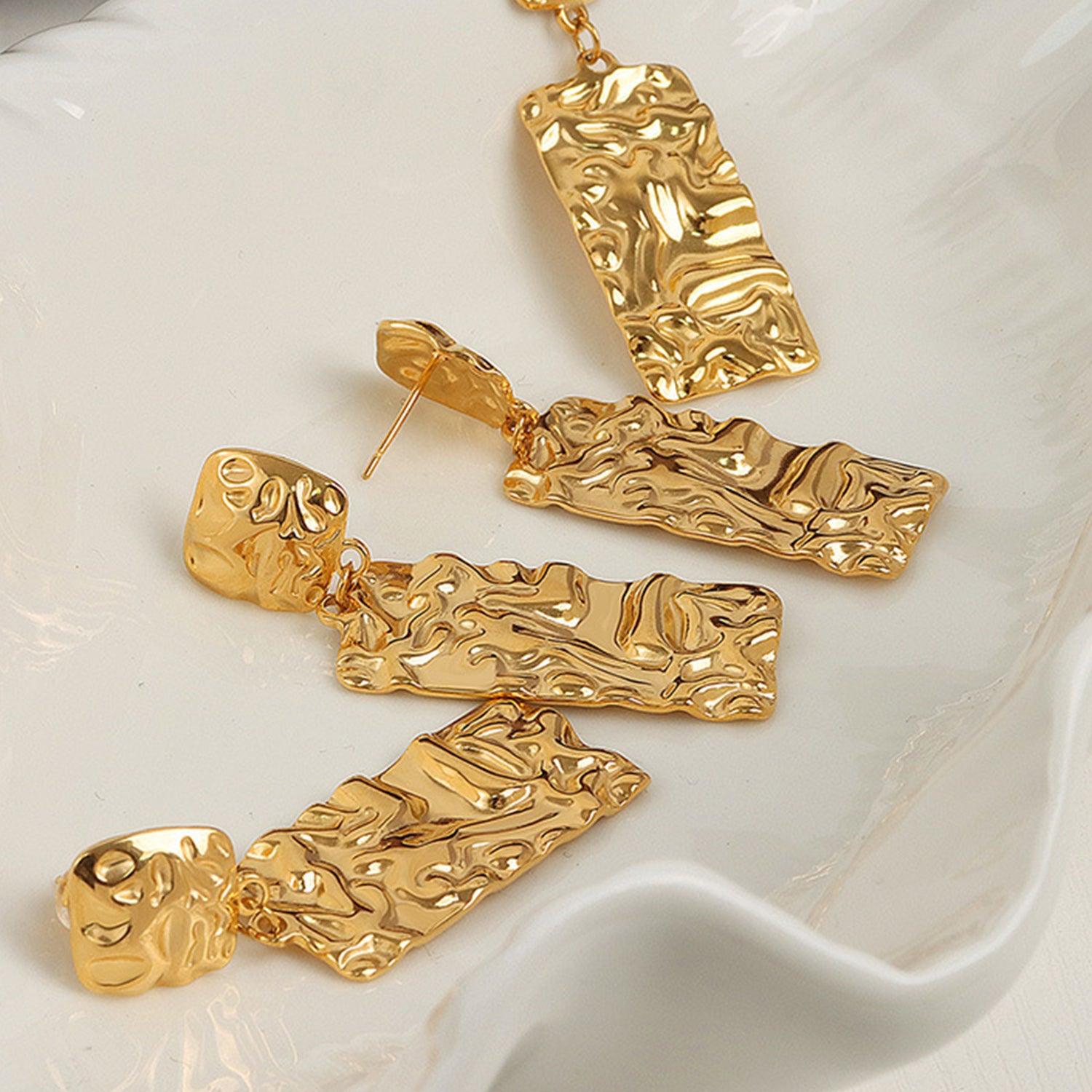 Titanium Steel Textured Geometric Earrings Carauana Store