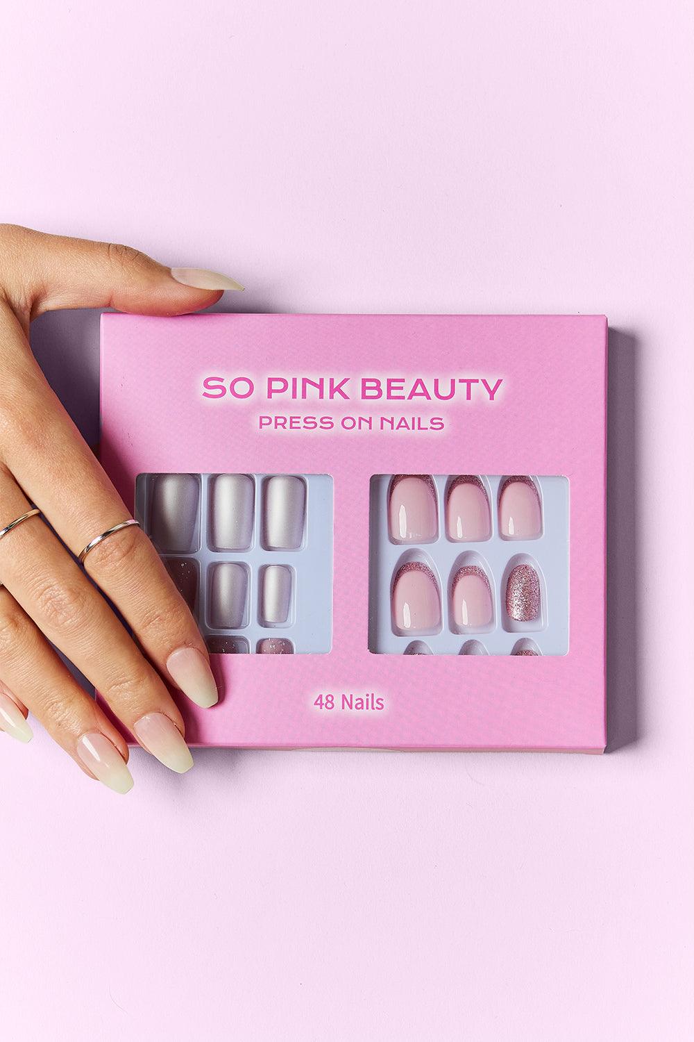 SO PINK BEAUTY Press On Nails 2 Packs Carauana Store