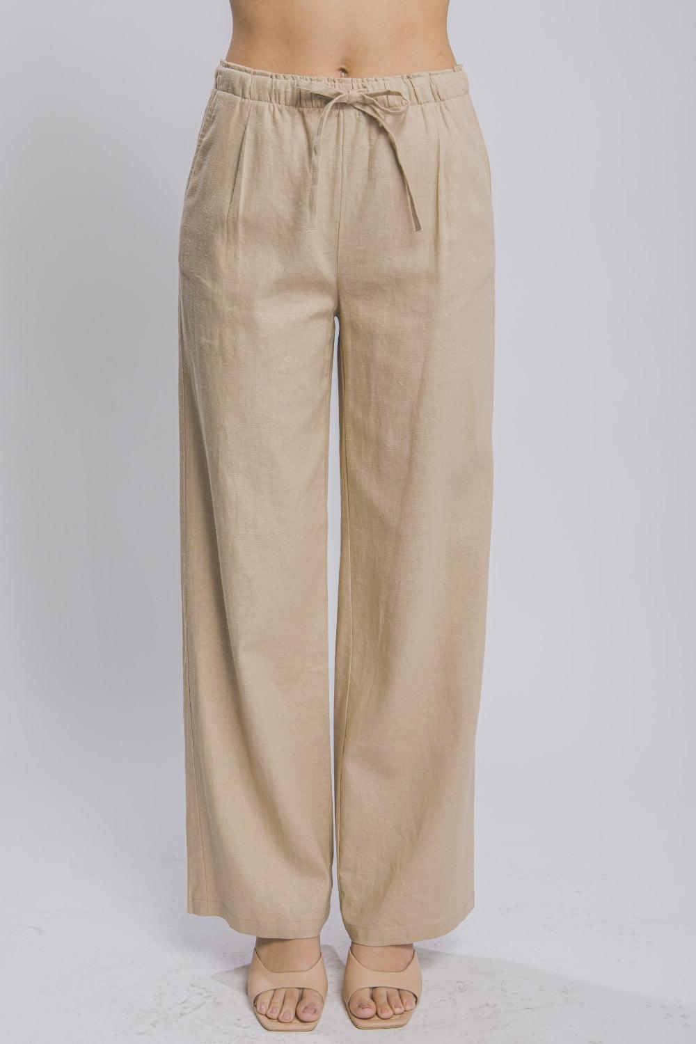 LOVE TREE Drawstring Wide Leg Pants with Pockets Carauana Store
