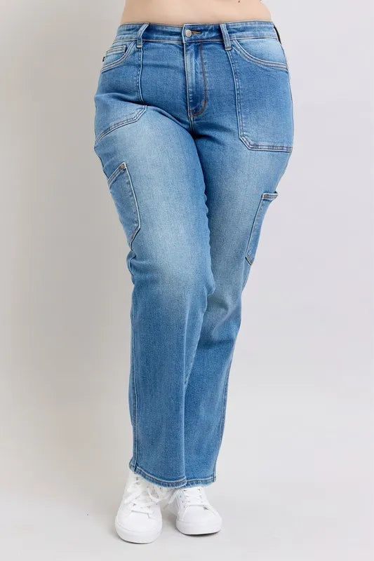 Judy Blue Full Size High Waist 90's Straight Jeans Plus Size Carauana Store