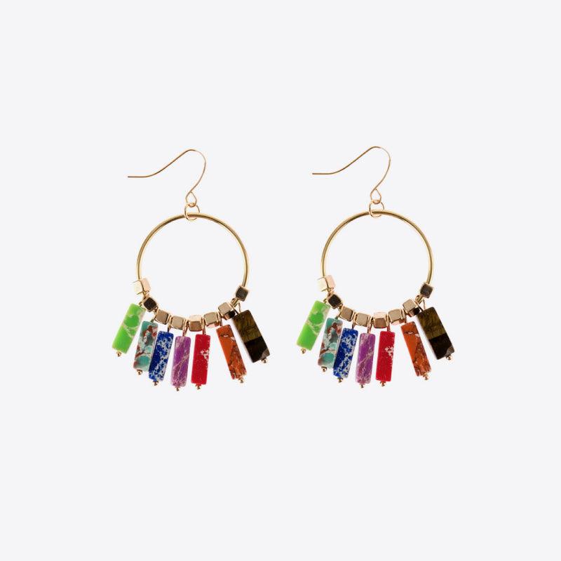 Multicolored Stone Dangle Earrings Carauana Store