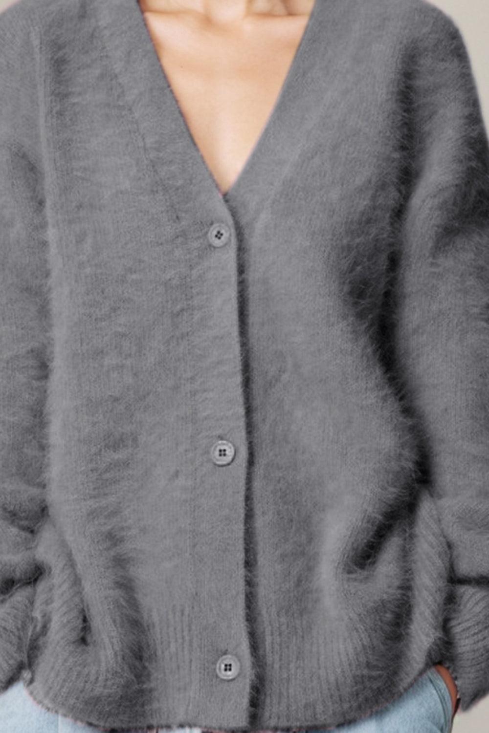 Button Up Dropped Shoulder Cardigan Carauana Store