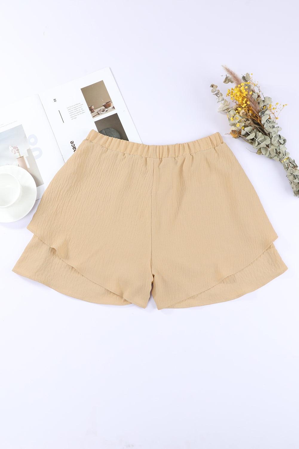 Layered Elastic Waist Shorts Carauana Store