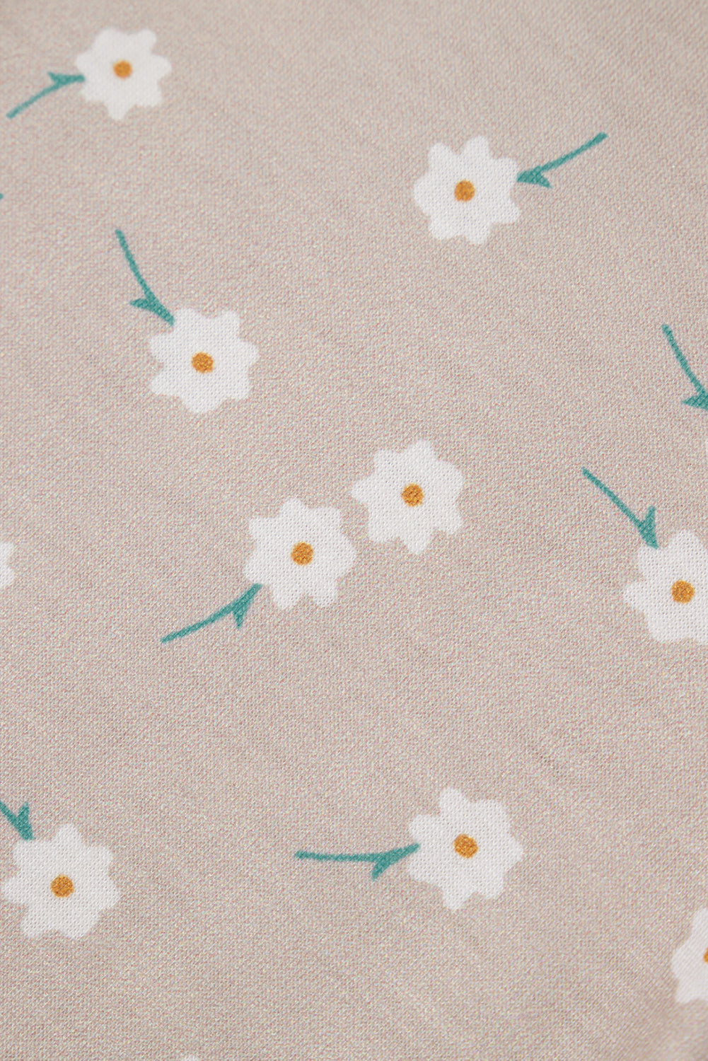 Beige Floral Print Color Block Raglan Sleeve T Shirt