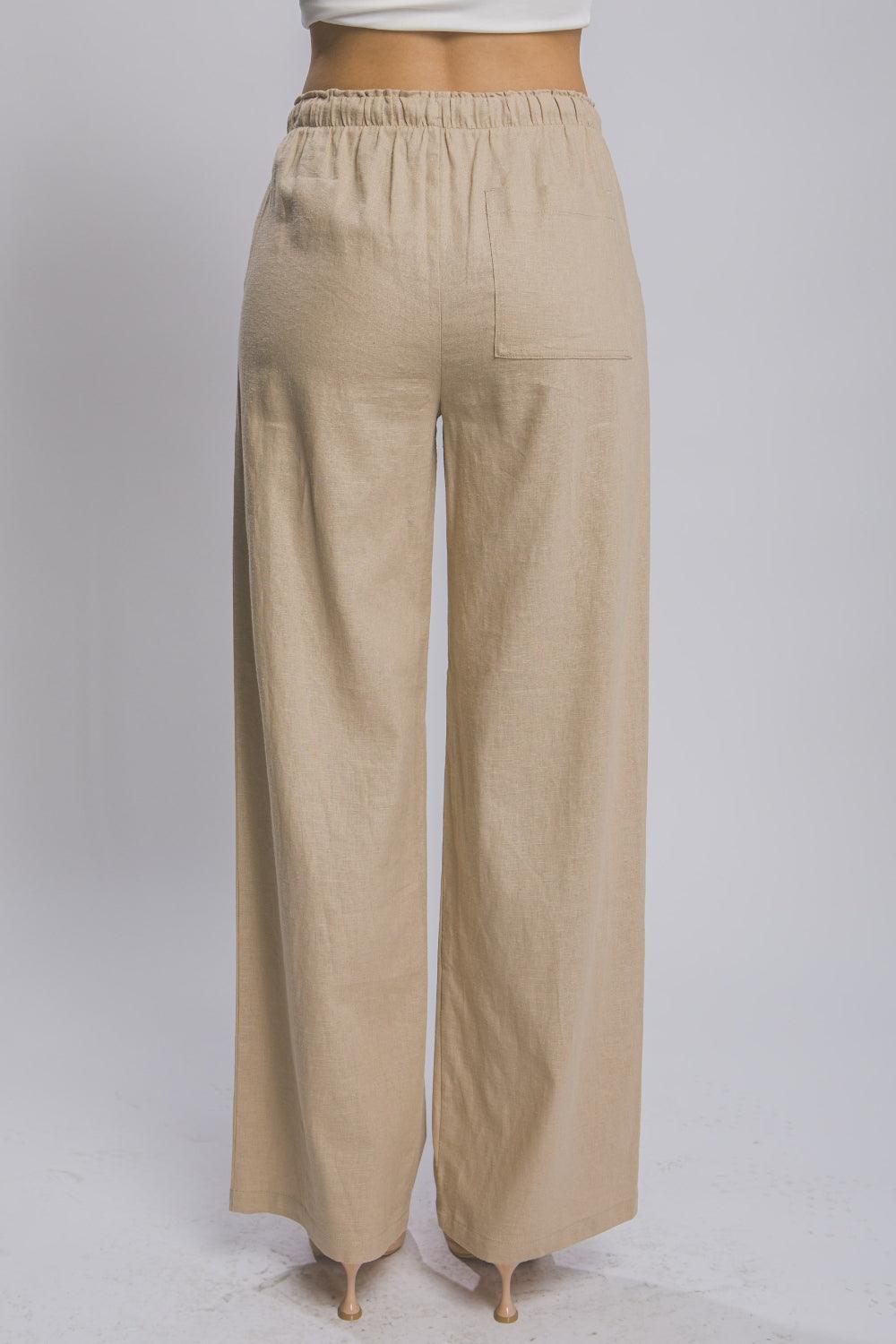 LOVE TREE Drawstring Wide Leg Pants with Pockets Carauana Store
