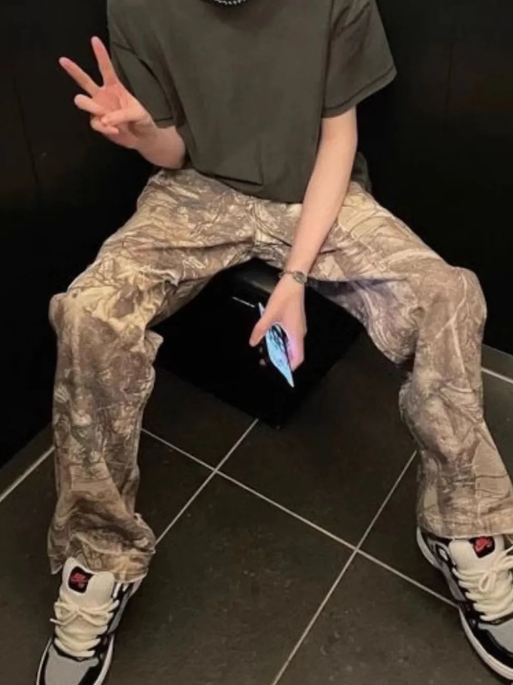 Men's Twig Camouflage Distressed Jeans Carauana Store