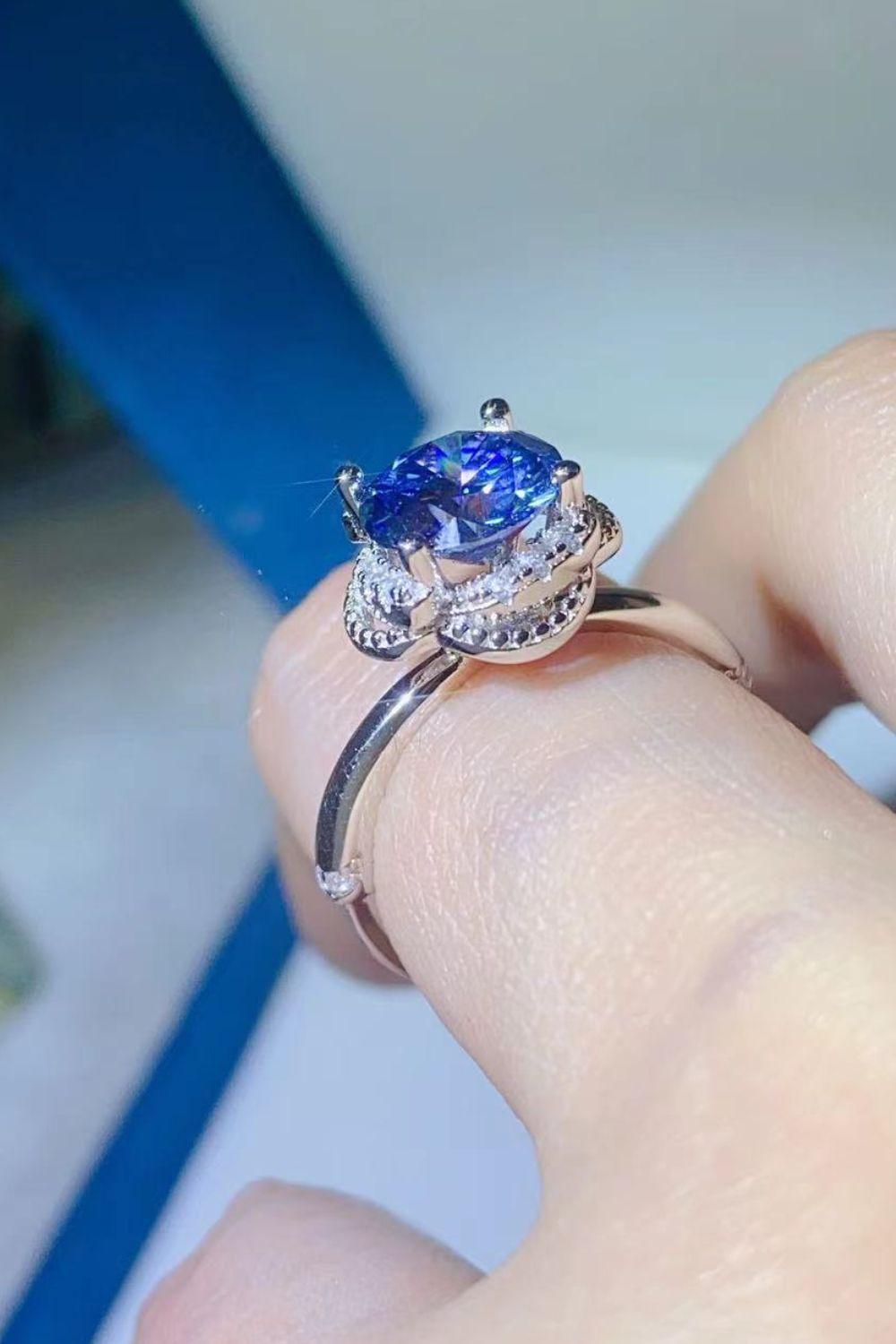 2 Carat Moissanite Contrast 925 Sterling Silver Ring Carauana Store