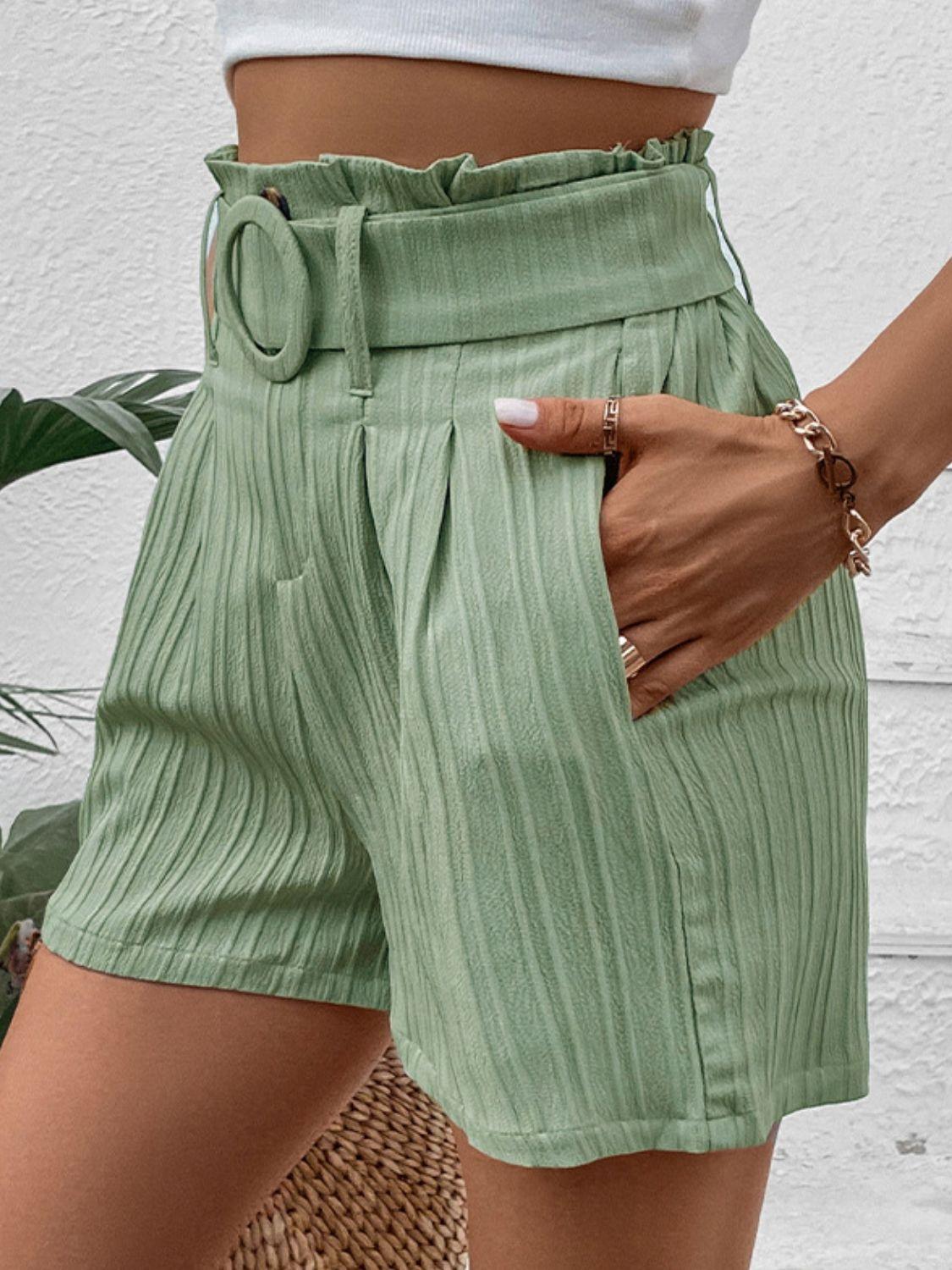 Belted Shorts with Pockets Carauana Store