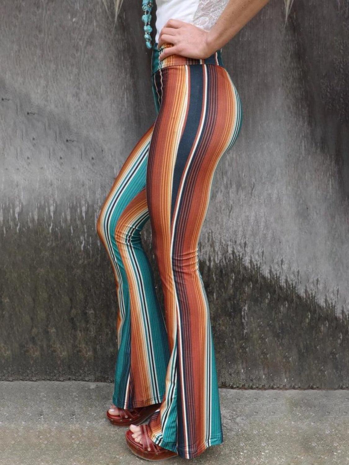 High Waist Striped Bootcut Pants Carauana Store