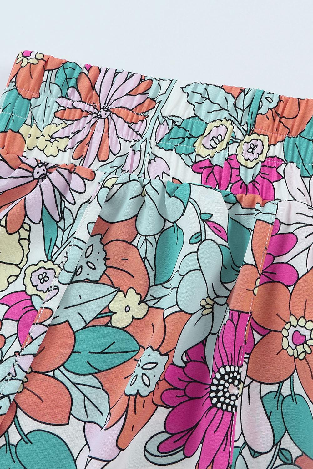 Floral Elastic Waist Shorts Carauana Store