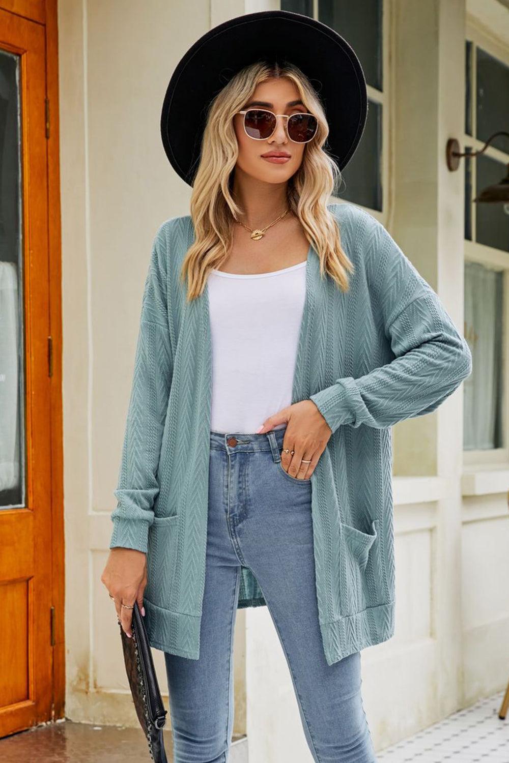 Long Sleeve Pocketed Cardigan Carauana Store