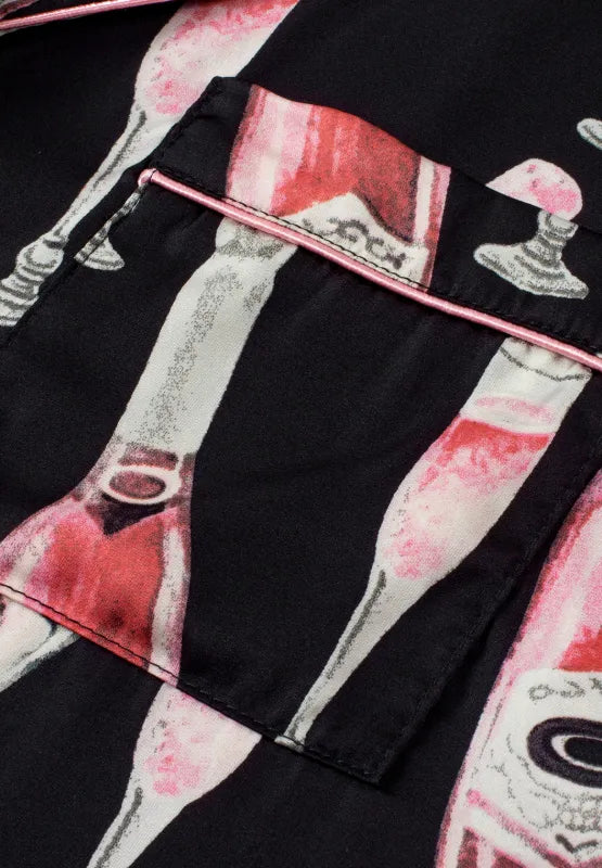 Champagne Print Short Sleeve Top and Shorts Set Carauana Store