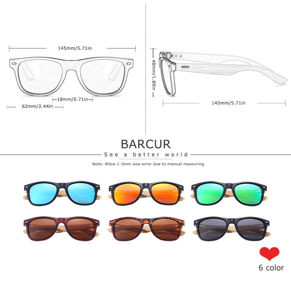 BARCUR Bamboo Sunglasses Carauana Store
