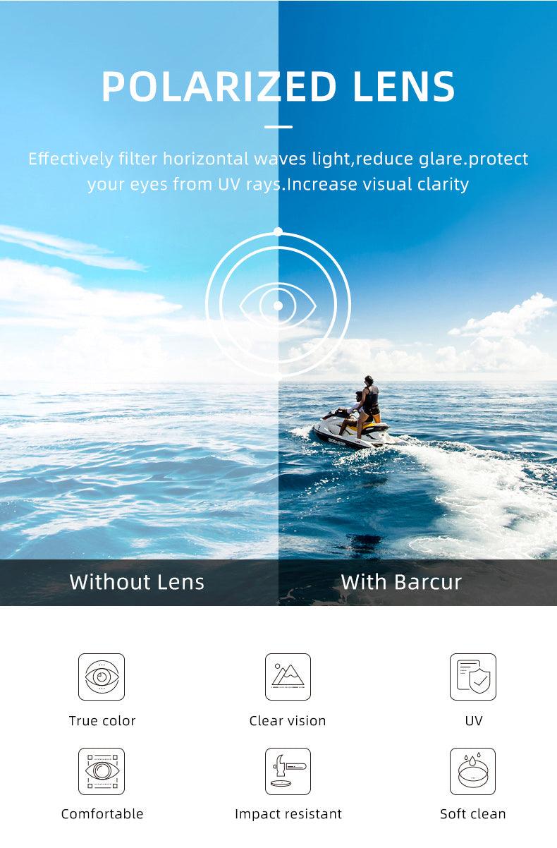 BARCUR Sunglasses Anti Blue Night Vision Mirror Free Wood Box Carauana Store