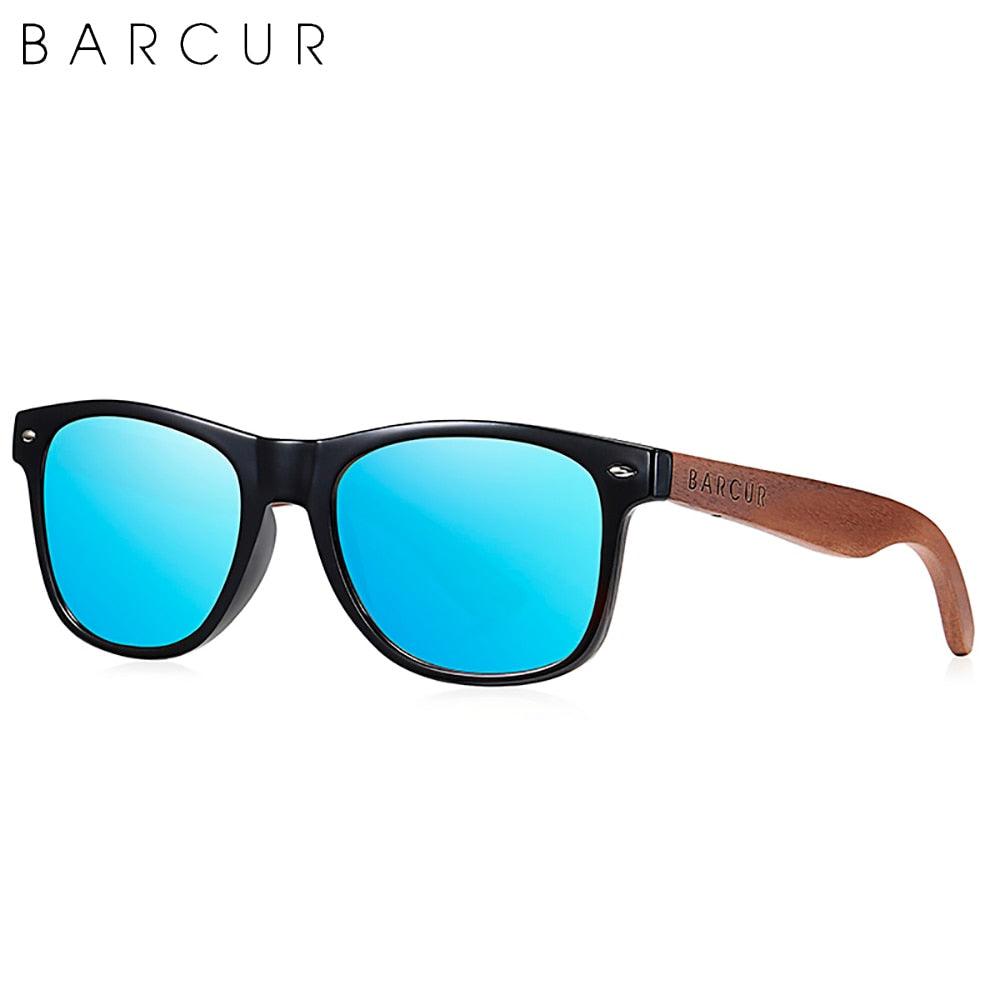 BARCUR Sunglasses Anti Blue Night Vision Mirror Free Wood Box Carauana Store