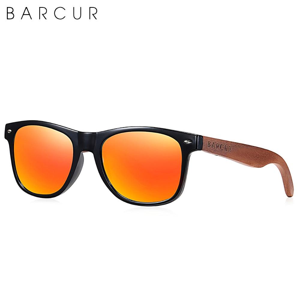 BARCUR Sunglasses Anti Blue Night Vision Mirror Free Wood Box Carauana Store