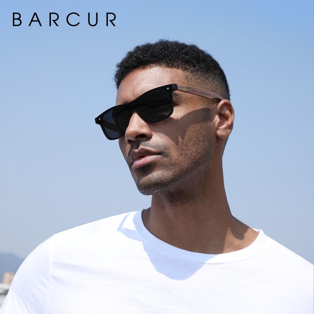 BARCUR Walnut Sunglasses Polarized Carauana Store
