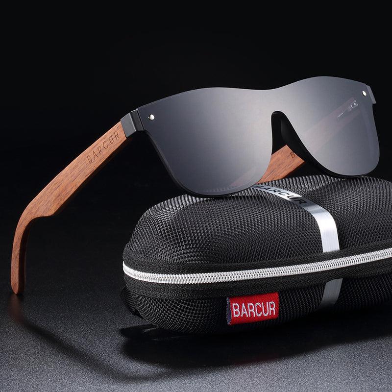 BARCUR Walnut Sunglasses Polarized Carauana Store