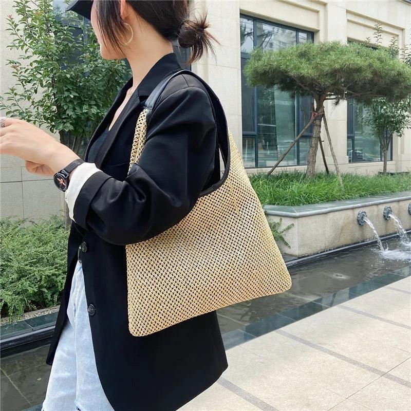 Vintage Summer Women Durable Weave Straw Beach Bags Carauana Store