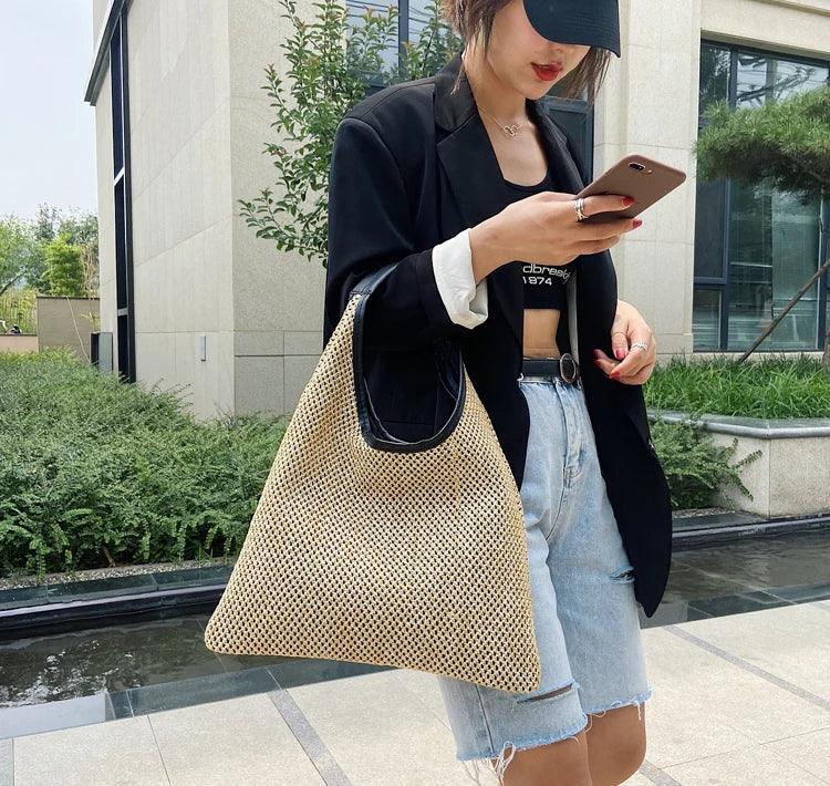 Vintage Summer Women Durable Weave Straw Beach Bags Carauana Store
