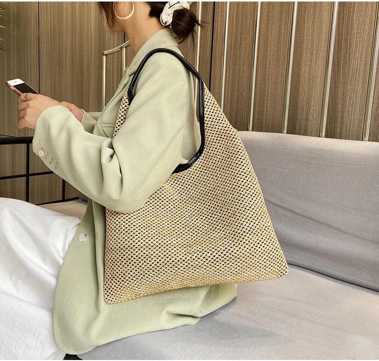 Vintage Summer Women Durable Weave Straw Beach Bags Carauana Store