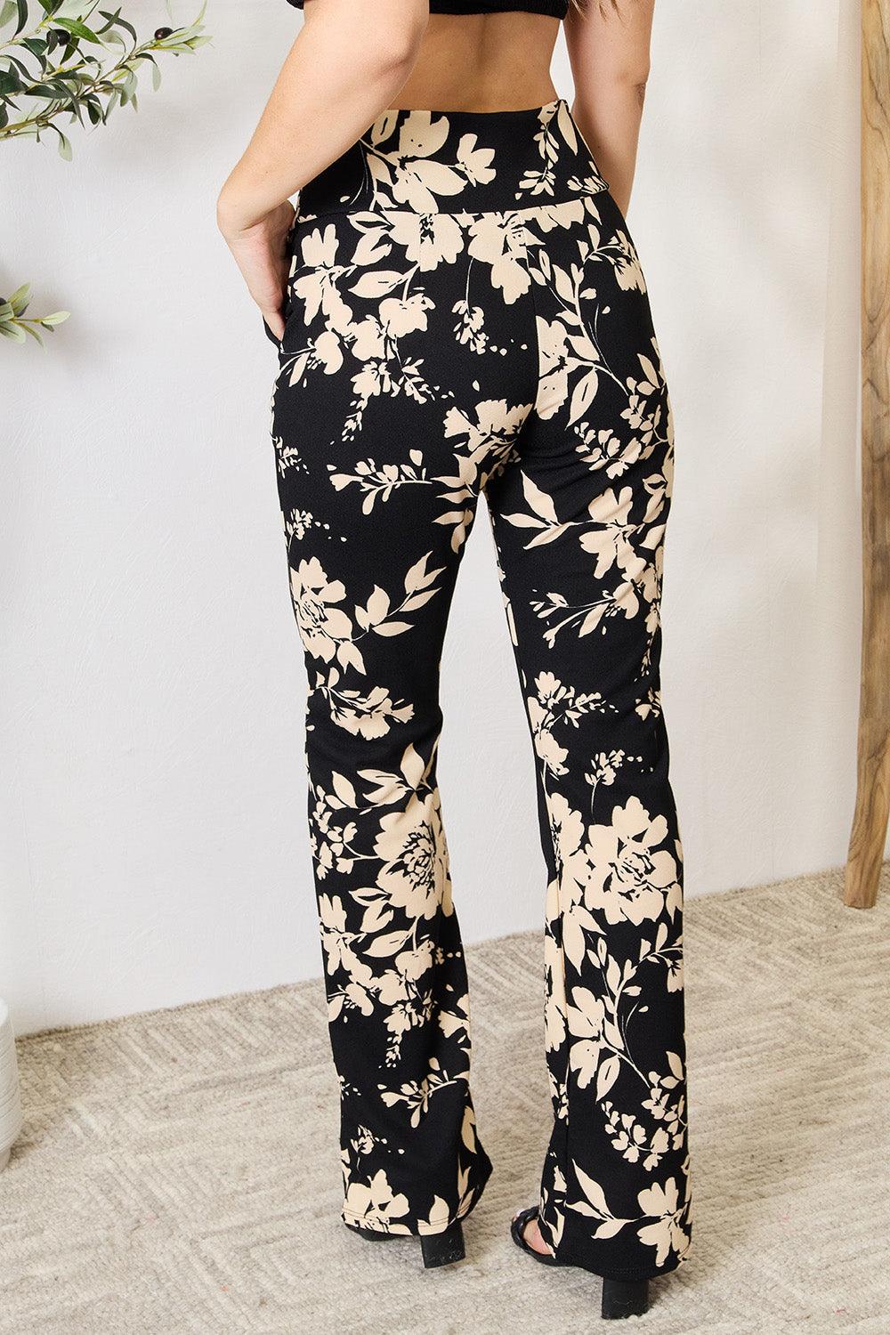 Heimish Full Size High Waist Floral Flare Pants Carauana Store
