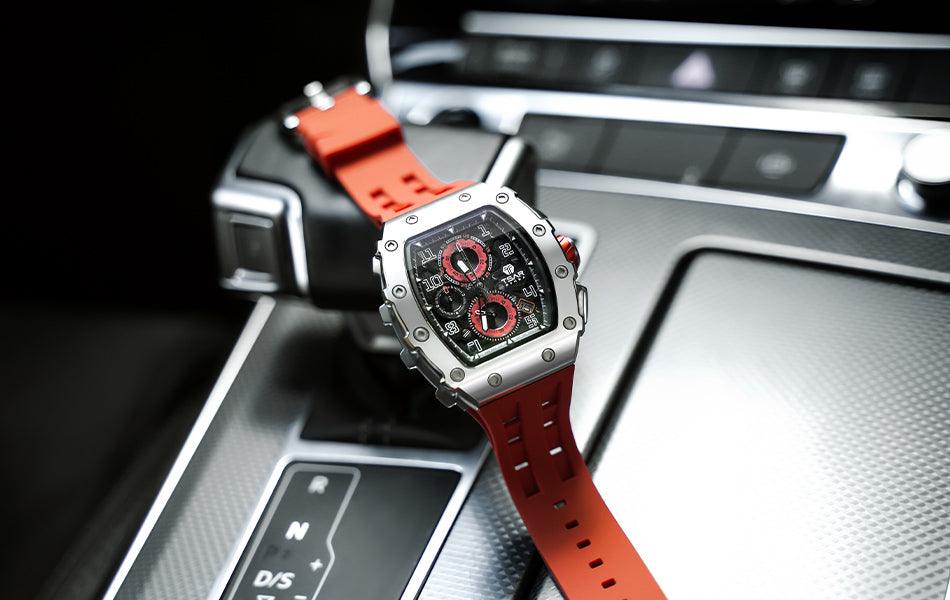 TSAR BOMBA Luxury Tonneau Clock 50M Waterproof Stainless Steel Carauana Store