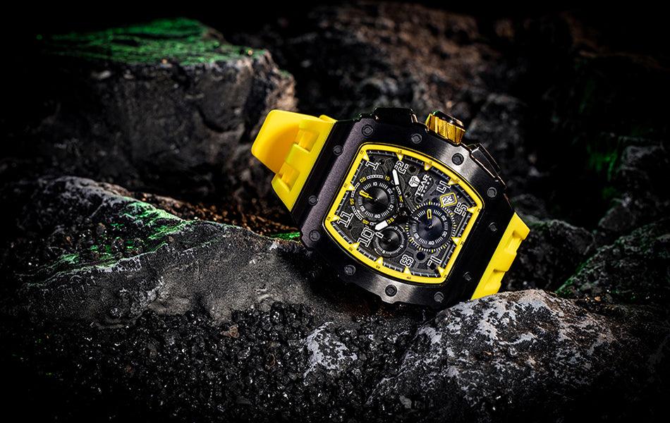 TSAR BOMBA Luxury Tonneau Clock 50M Waterproof Stainless Steel Carauana Store