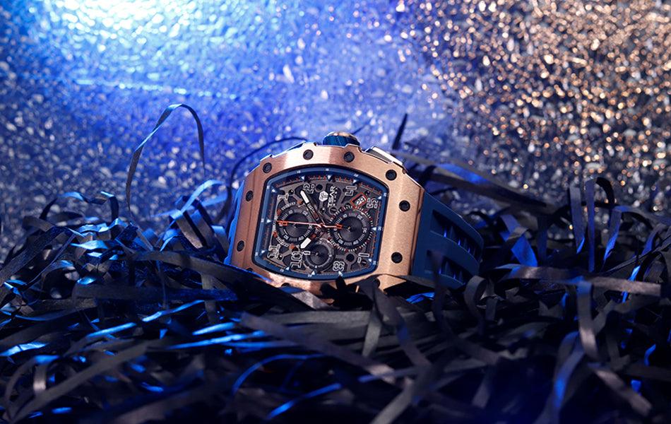 TSAR BOMBA Luxury Tonneau Clock 50M Waterproof Stainless Steel Carauana Store