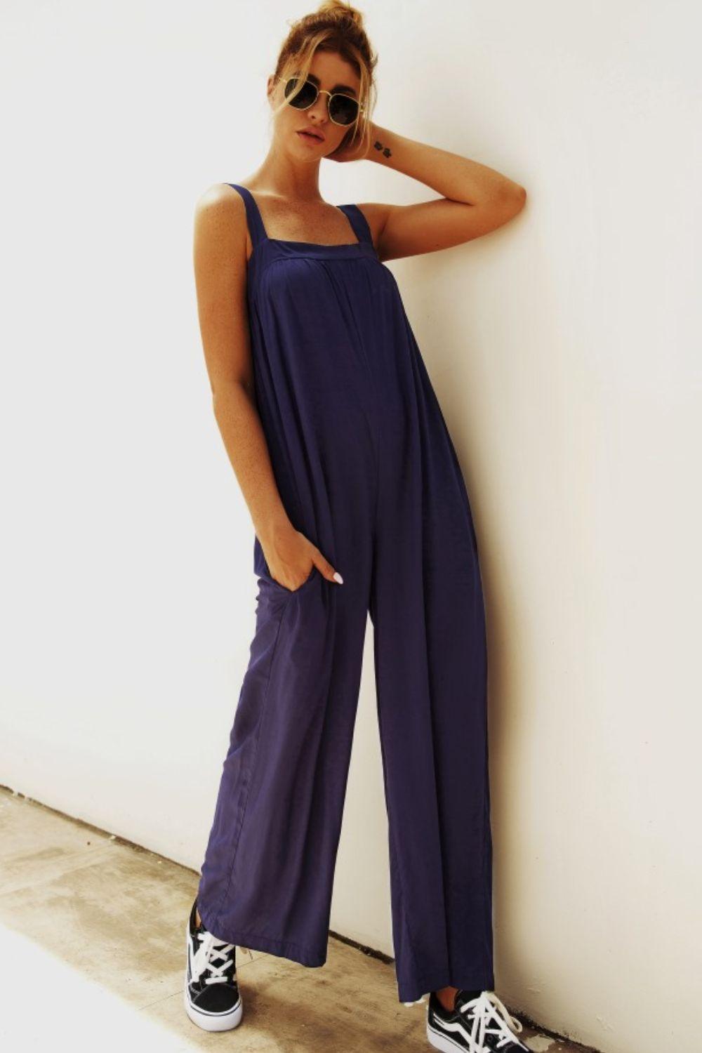 Wide Strap Wide Leg Jumpsuit Carauana Store