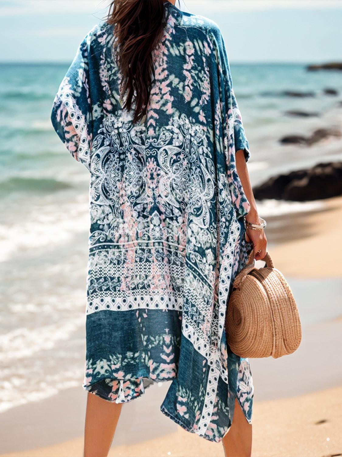 Printed Open Front Cover-Up Carauana Store