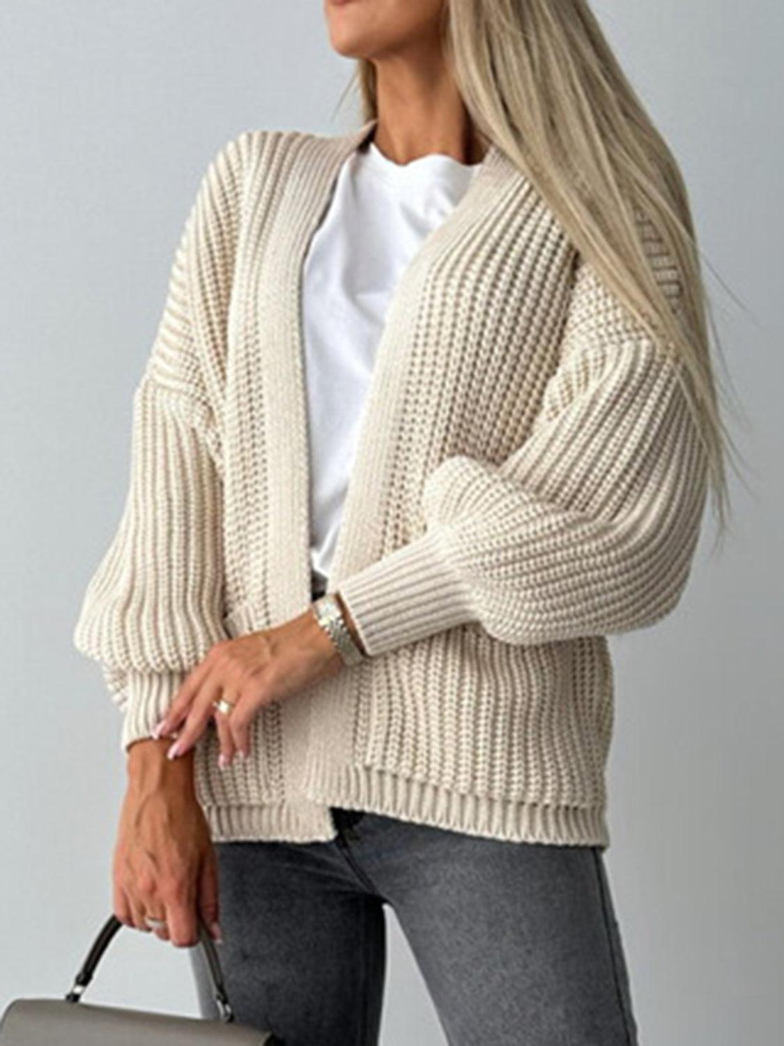 Open Front Dropped Shoulder Cardigan Carauana Store