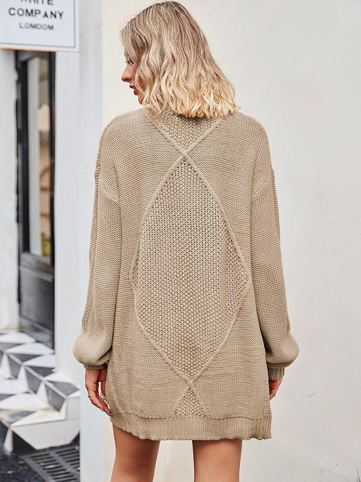 Cable-Knit Long Sleeve Cardigan Carauana Store
