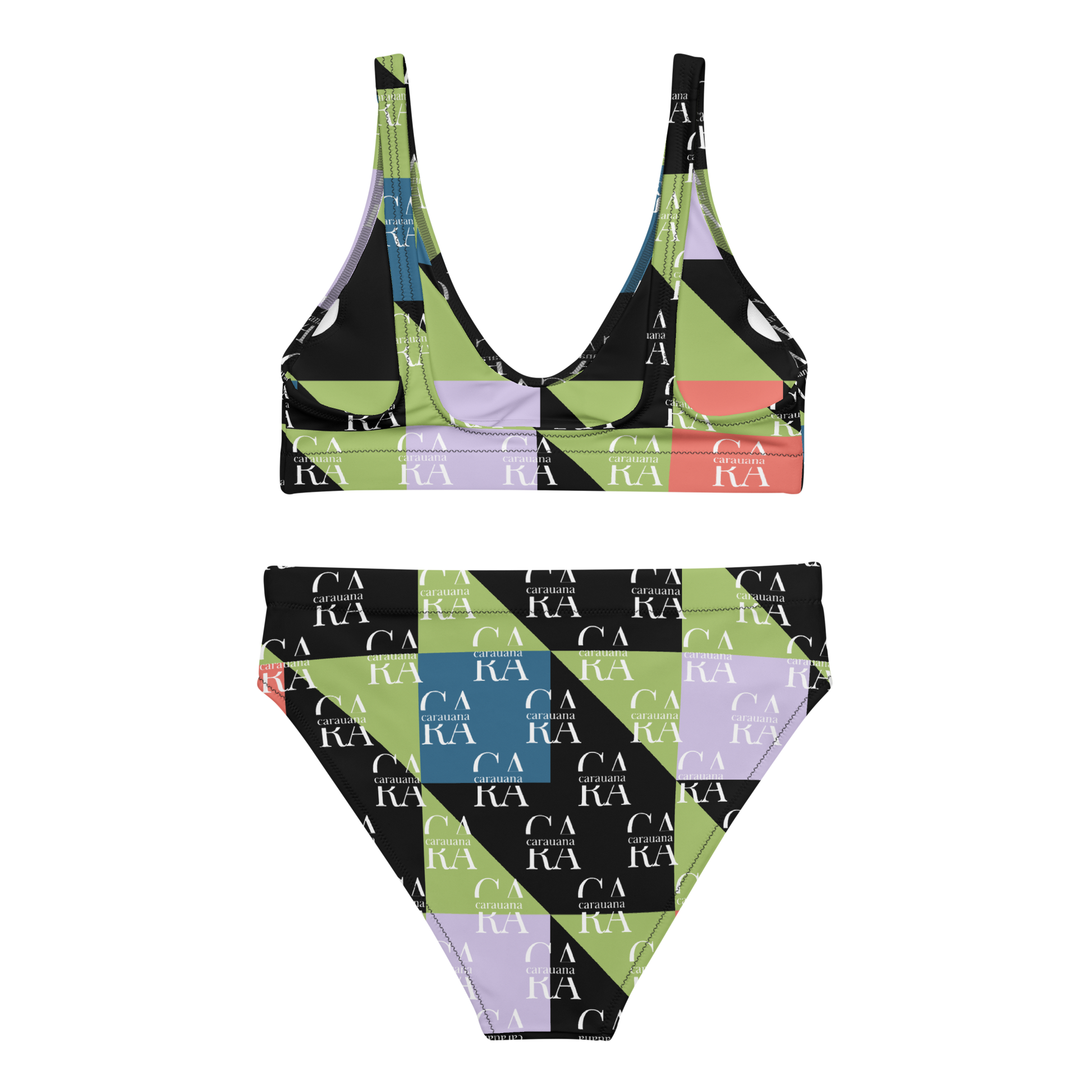 Carauana high-waisted bikini Green Black branded Carauana Store