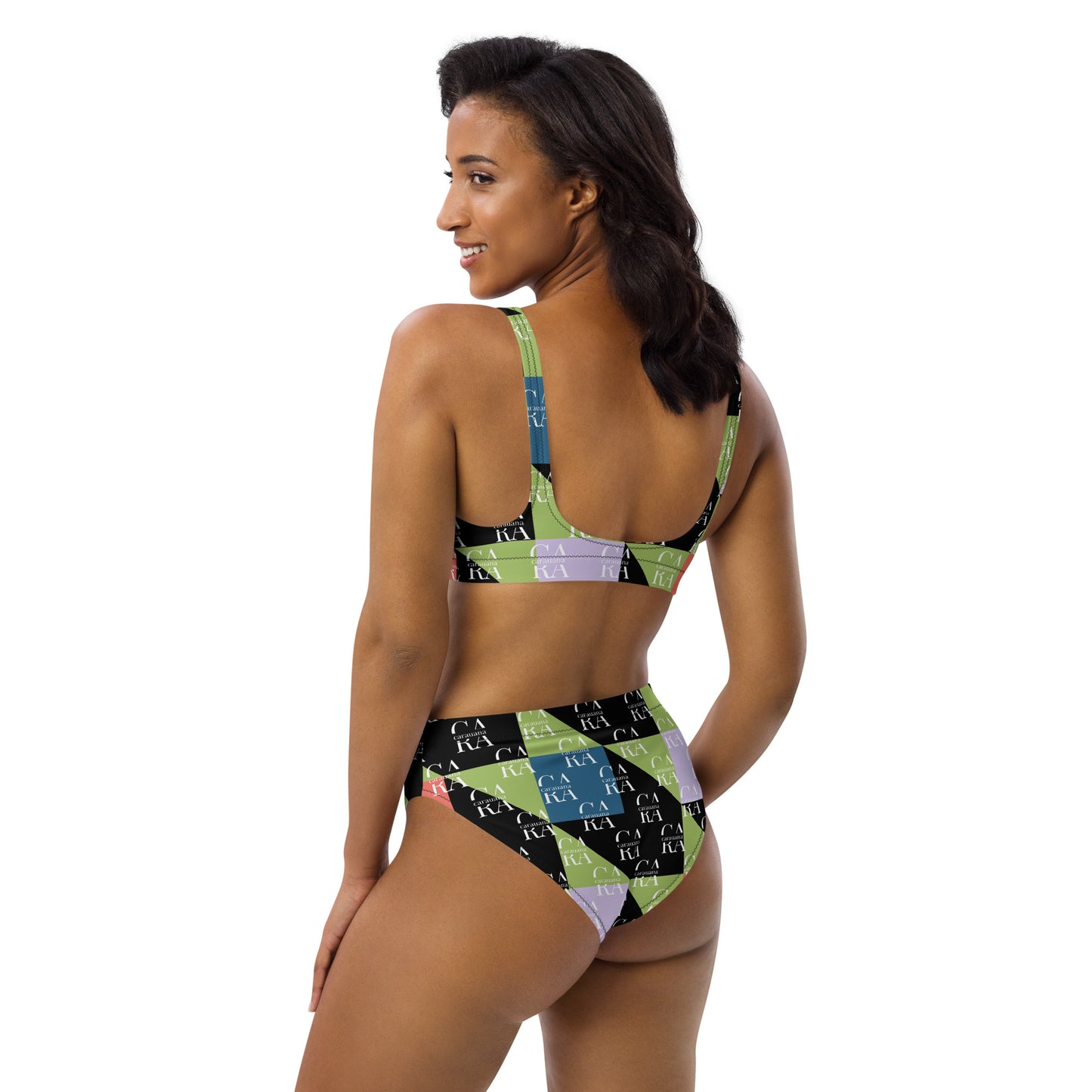 Carauana high-waisted bikini Green Black branded Carauana Store