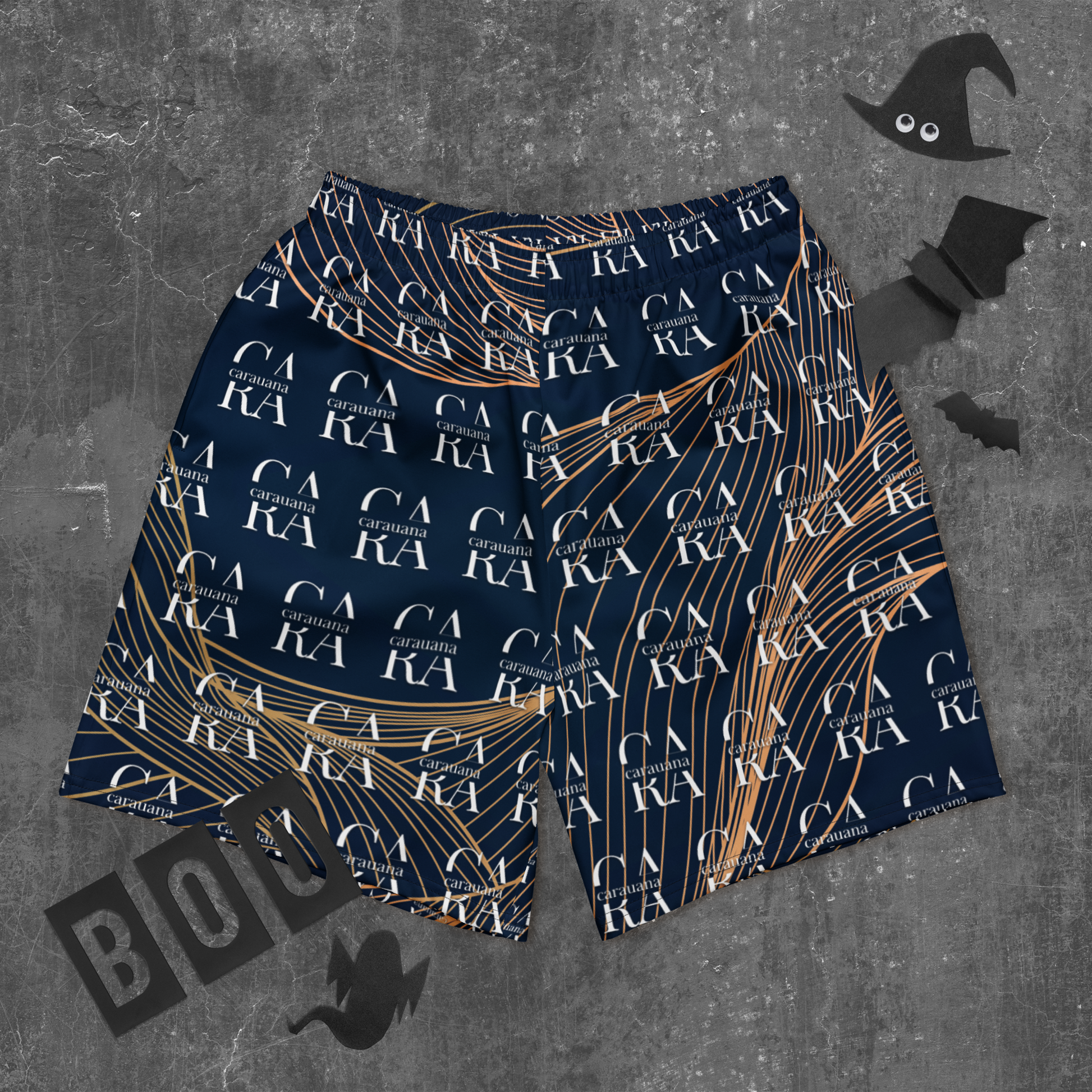 CaRaUaNa Athletic Shorts Unisex blue gold Carauana Store