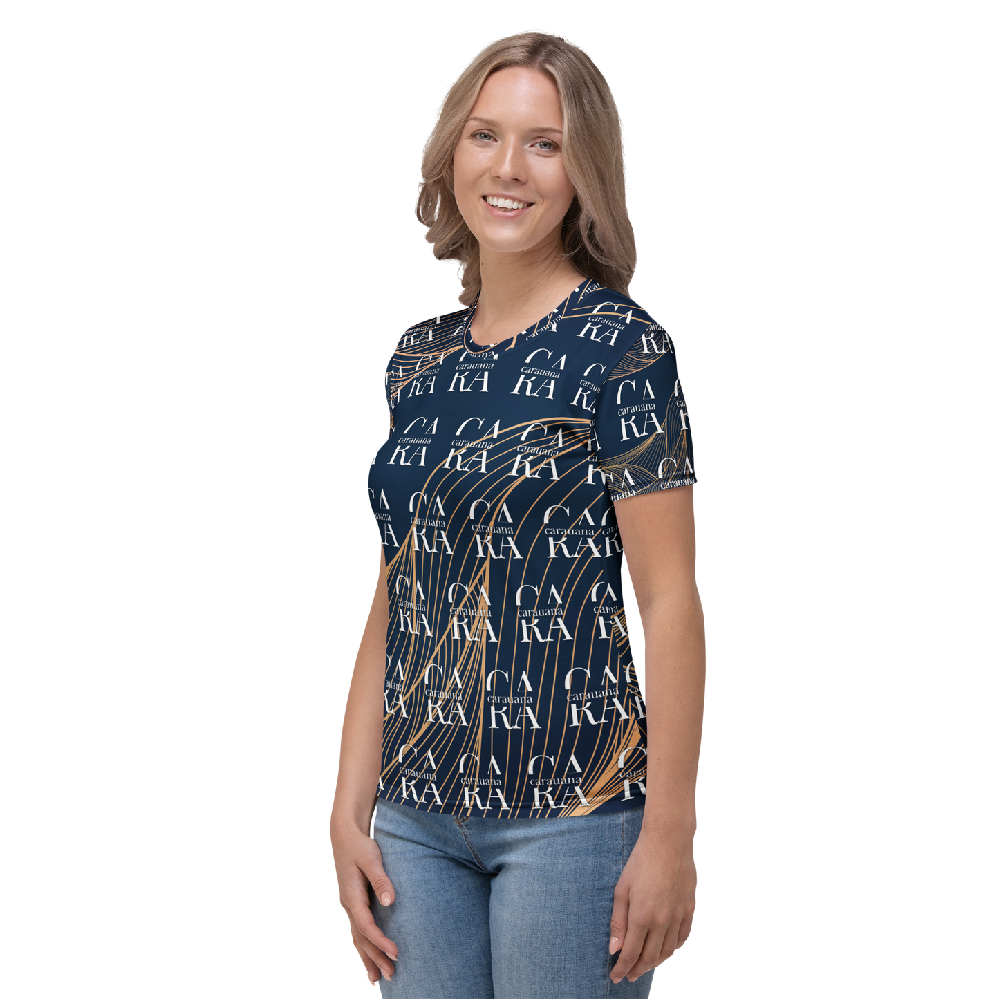 Women's T-shirt blue gold Carauana Store