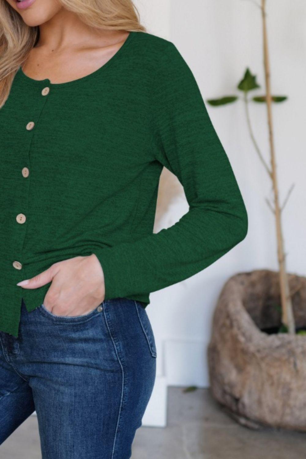 FAM-FAM Button Up Long Sleeve Cardigan Carauana Store