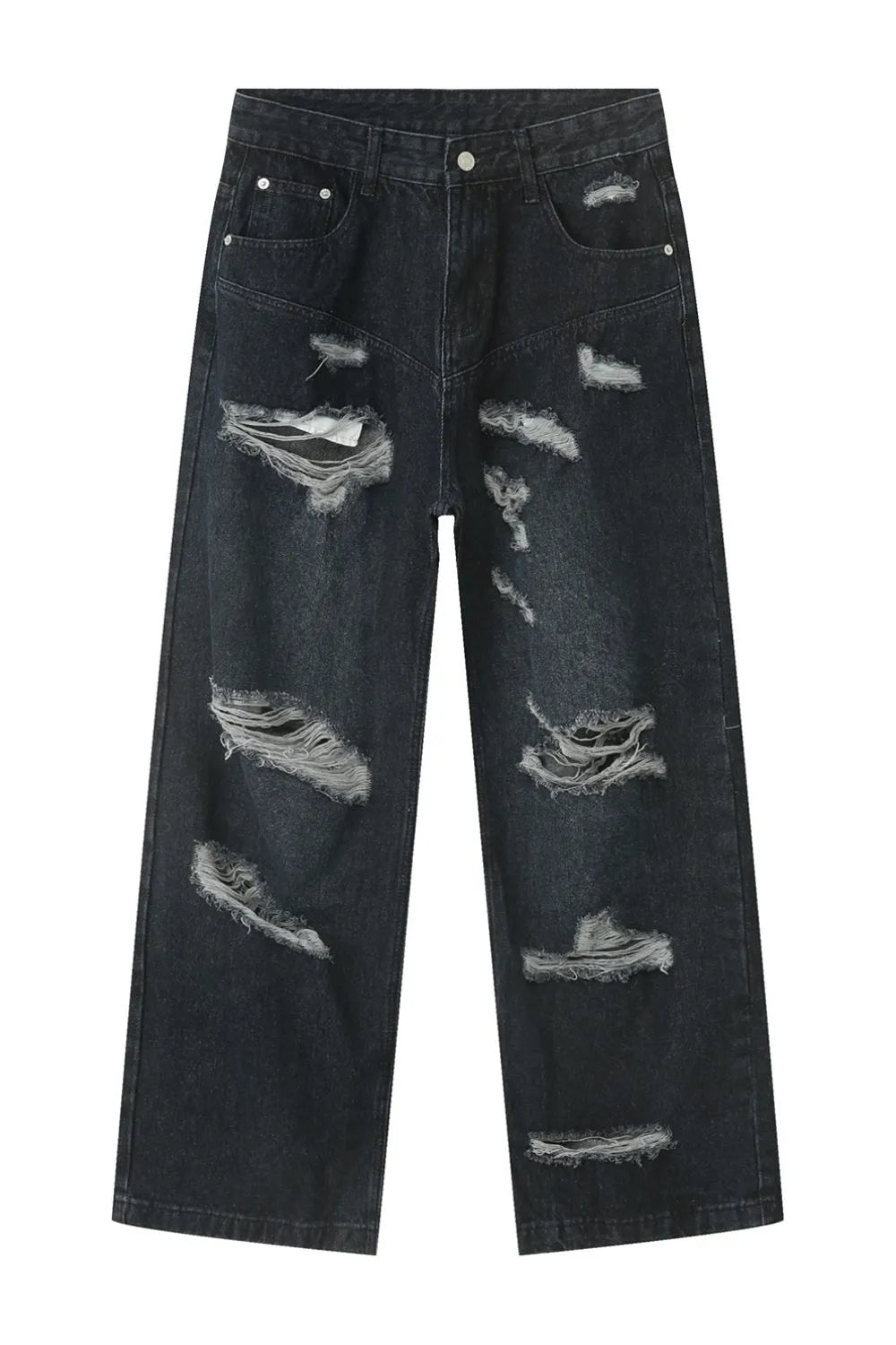 Distressed Wide Leg Pocketed Men's Jeans Carauana Store