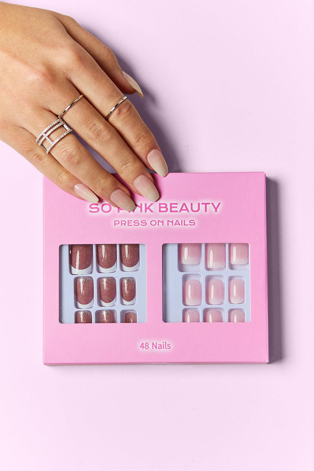 SO PINK BEAUTY Press On Nails 2 Packs Carauana Store