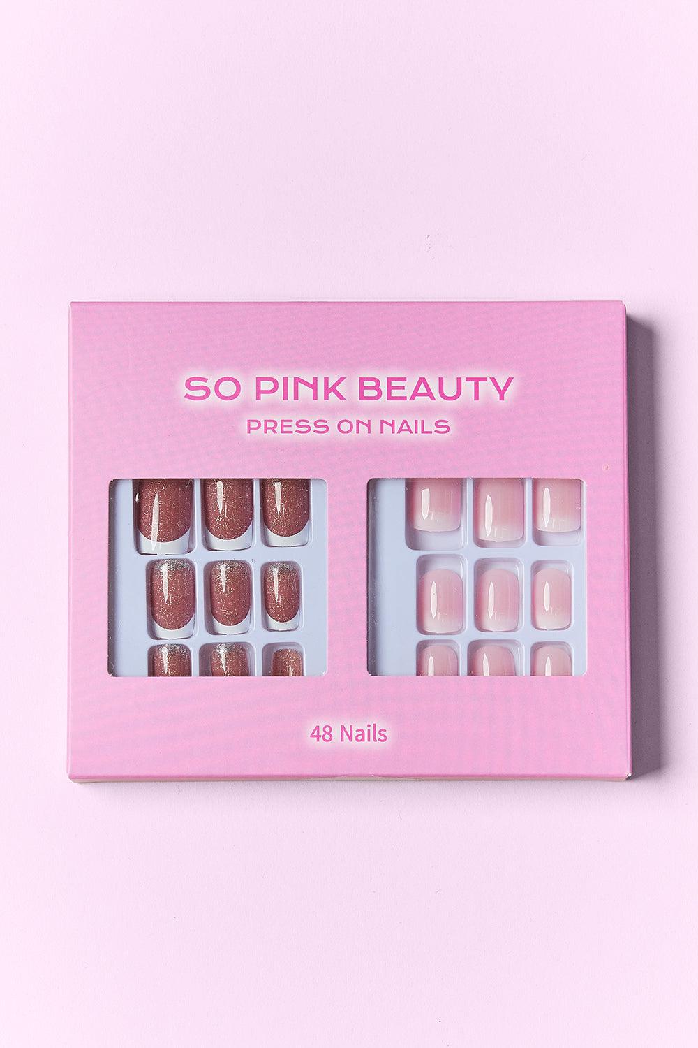 SO PINK BEAUTY Press On Nails 2 Packs Carauana Store
