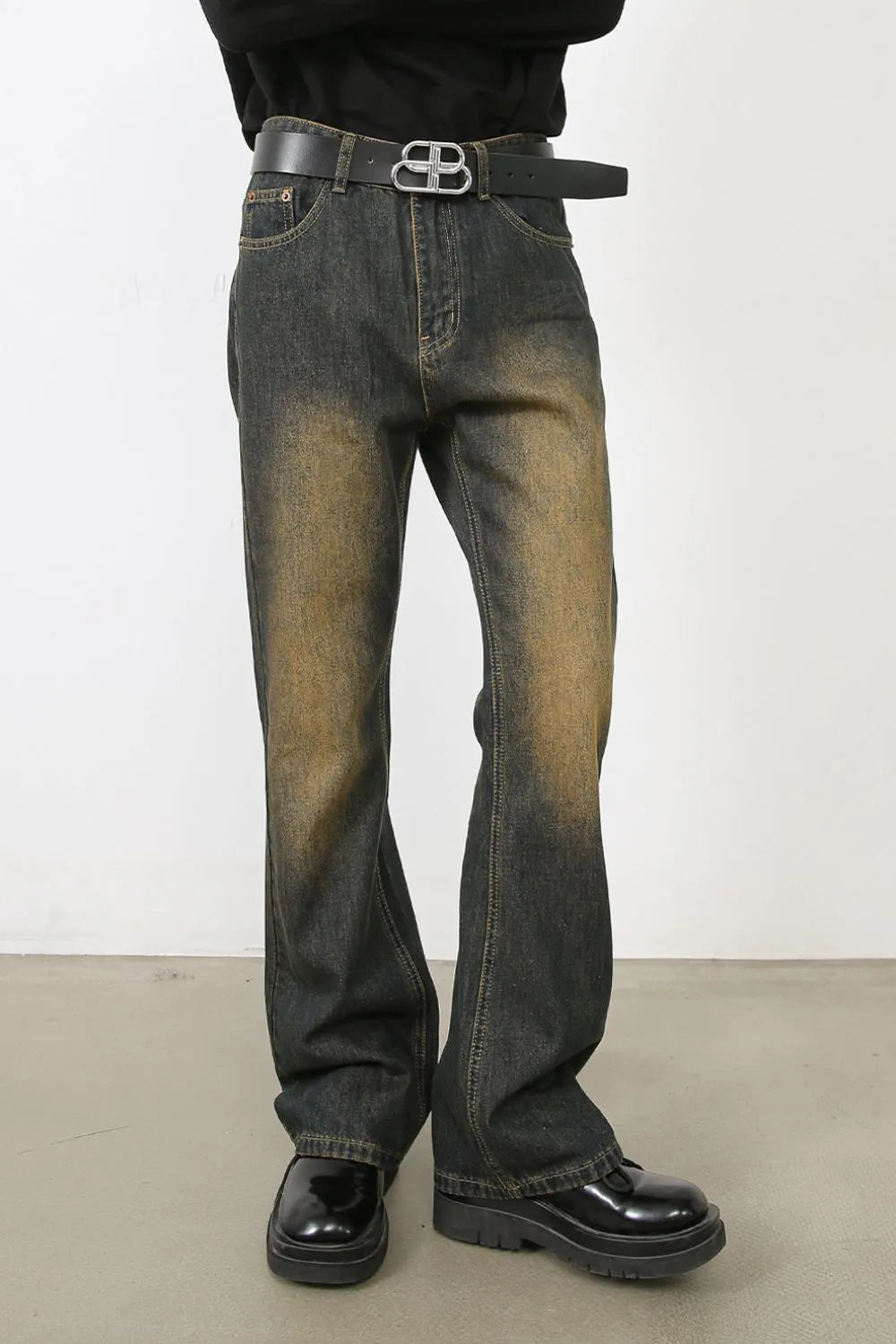 Men's Washed Bootcut Jeans Carauana Store