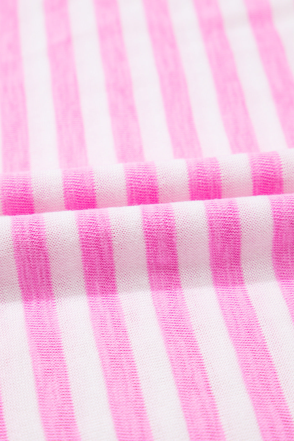 Bonbon Striped V Neck Ruffle Short Sleeve Top