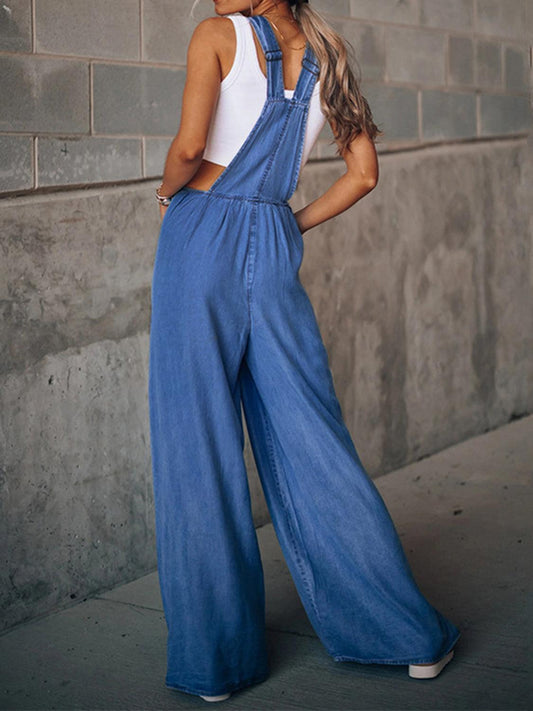 Wide Leg Denim Overalls Carauana Store