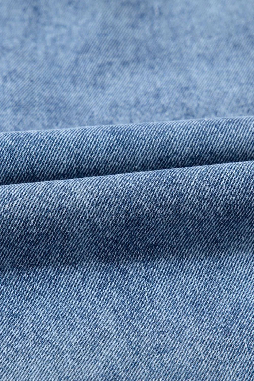 Short Sleeve Collared Patched Pocket Denim Mini Dress Carauana Store