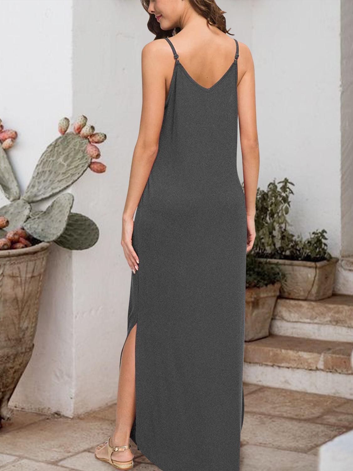 Slit Scoop Neck Sleeveless Dress Carauana Store