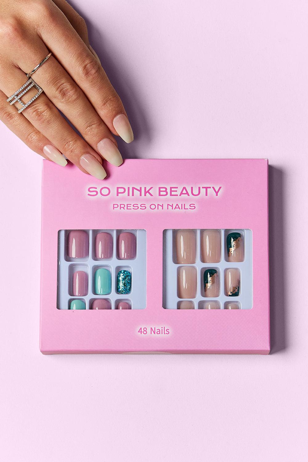 SO PINK BEAUTY Press On Nails 2 Packs Carauana Store